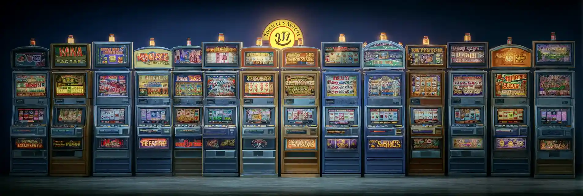 Online gaming slot machine illustration